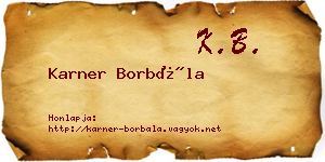 Karner Borbála névjegykártya
