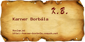 Karner Borbála névjegykártya